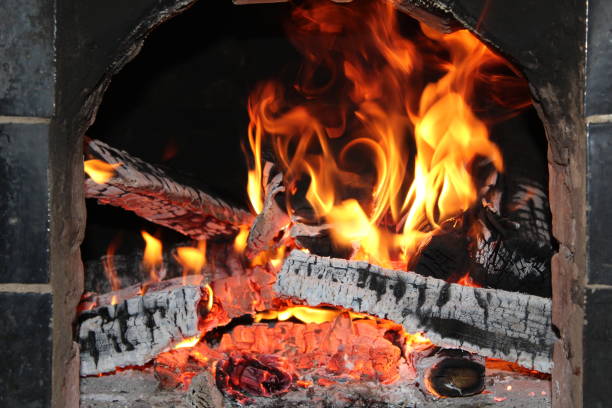 istock Hot,beautiful fire in the Russian stove,fireplace. 937738924
