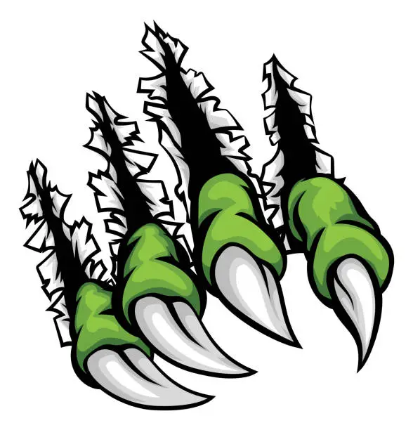 Vector illustration of Monster Claws Ripping Scratching Background