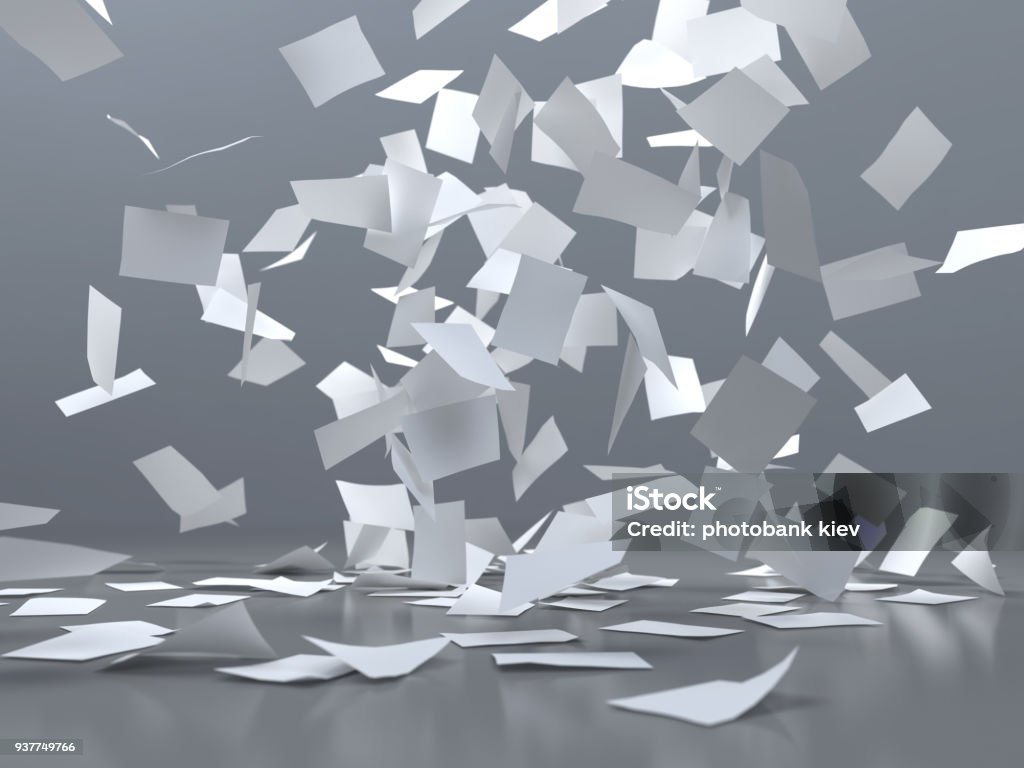 fogli volanti di carta bianca - Foto stock royalty-free di Carta