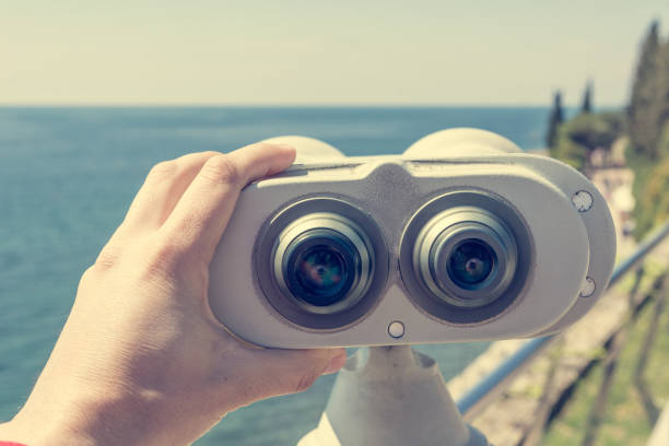 istock Coin operated binoculars with seaview. 937775926