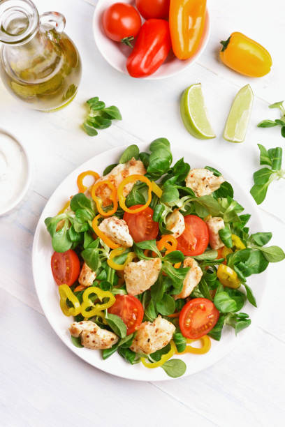 istock Vegetable salad with chicken meat 937776182