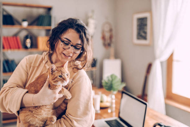 istock Casual work day at home with my cat 937776274