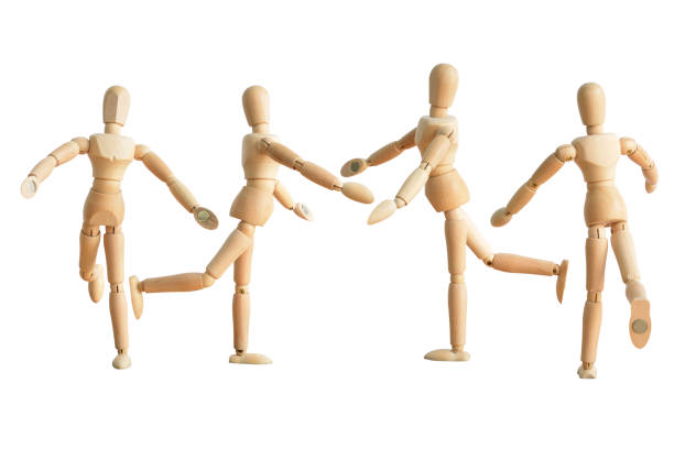 istock Collection of wooden human model isolated. 937777314