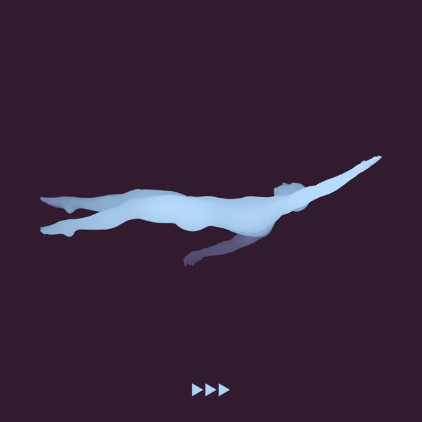 istock 3D Swimming Man. Vector Image of a Swimmer. Human Body. Sport Symbol. Design Element. 937778358