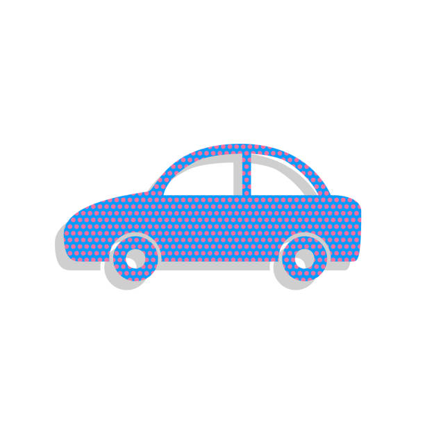 자동차 표시 그림입니다. 벡터입니다. 시 클 라 멘와 네온 블루 아이콘 포크 - polk a dot stock illustrations