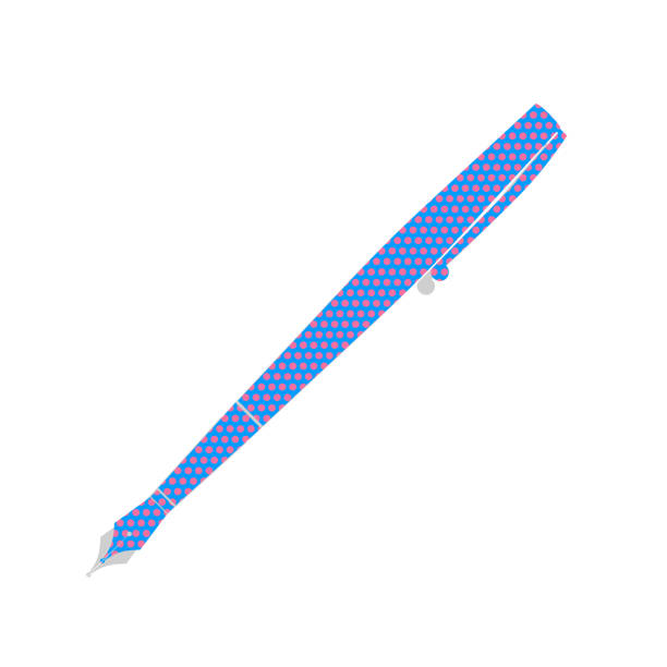펜 표시 그림입니다. 벡터입니다. 시 클 라 멘와 네온 블루 아이콘 포크 - polk a dot stock illustrations