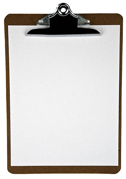 Blank White Pape On Clipboard stock photo