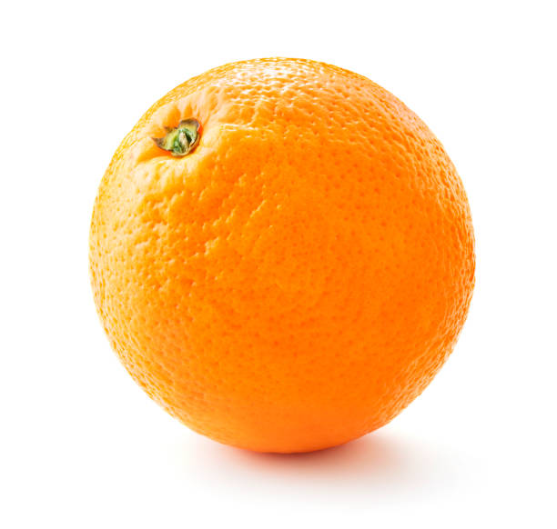 istock single whole ripe orange isolated on white background 937790614