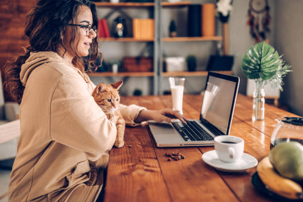 istock Casual work day at home with my cat 937790788