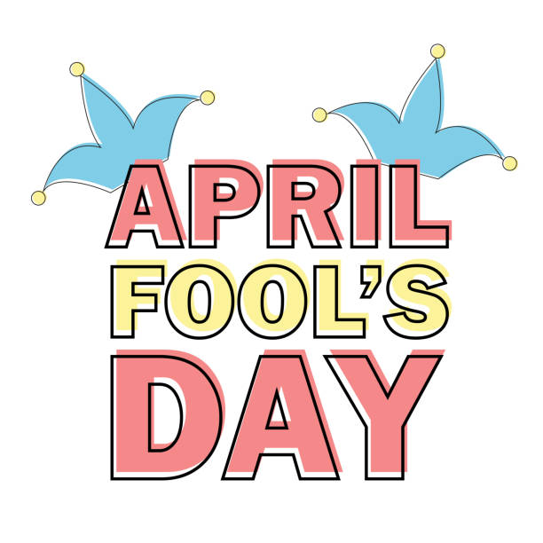 april fools day text und lustige element-vektor-illustration für grußkarte - jester circus gambling bizarre stock-grafiken, -clipart, -cartoons und -symbole