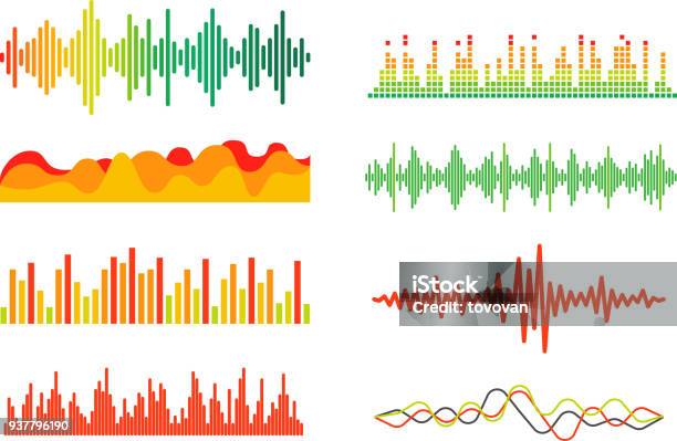 異なる色音の波ベクトルを設定しますベクター アート - 音波のベクターアート素材や画像を多数ご用意 - 音波, 音, ベクター画像