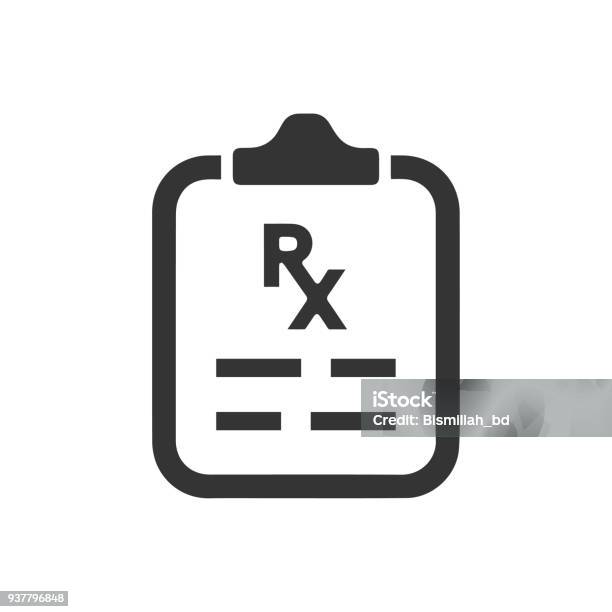 Medical Prescription Icon Stock Illustration - Download Image Now - Prescription, Prescription Medicine, Icon Symbol
