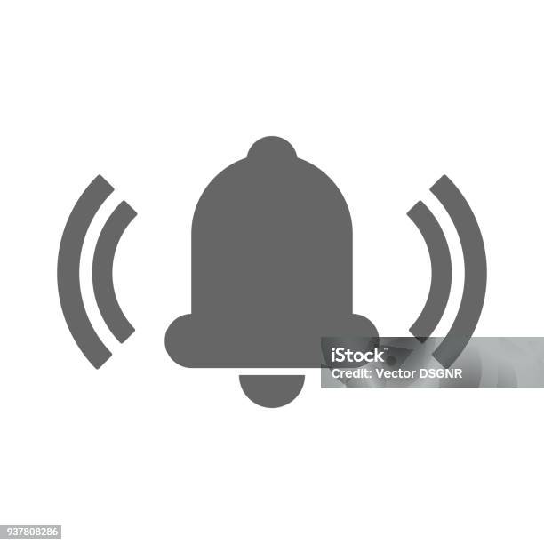 Bell Icon Mobile Alarm Clock Button Vector Stock Illustration - Download Image Now - Burglar Alarm, Icon Symbol, Fire Alarm