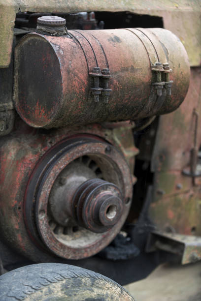istock Old tractor gasoline store and motor 937808950