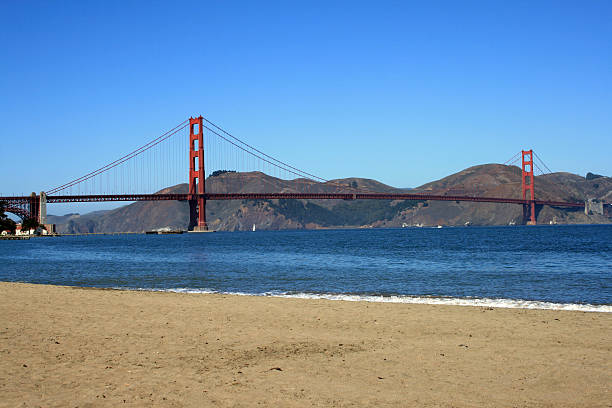 Beach View of the Golden Gate Bridge stock photo