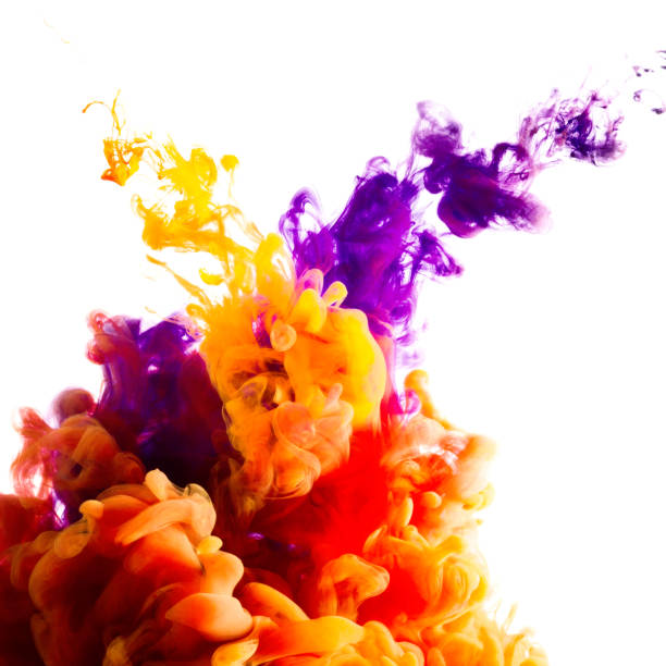istock process of mixing paints in water, colored ink cloud, abstract background 937818292