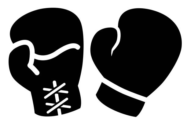 illustrazioni stock, clip art, cartoni animati e icone di tendenza di icona guanti da boxe - guantone