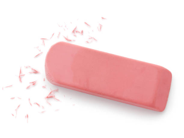 Pink Eraser Used pink eraser isolated on white eraser photos stock pictures, royalty-free photos & images