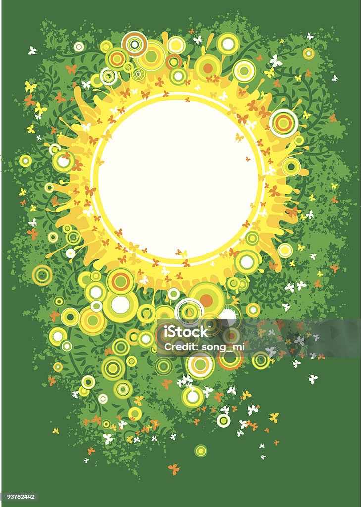 Пустой в форме стилизованных солнце - Векторная графика 1960-1969 роялти-фри