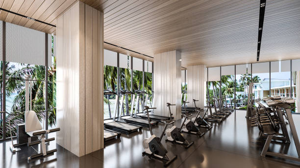 istock Gym room at resort , 3d rendering 937829674