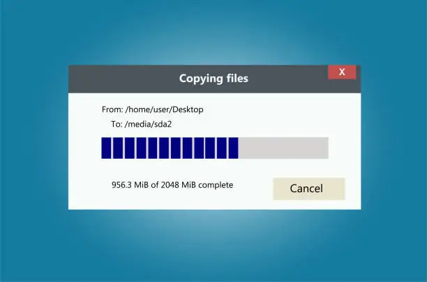 Vector illustration of Progress bar of file copying