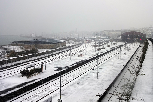Penzance Railway Station in the Snow