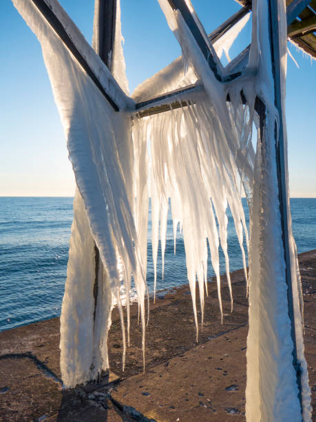 istock Sturgeon Bay Wisconsin’s North Pier catwalk adorned with huge icicles 937840338