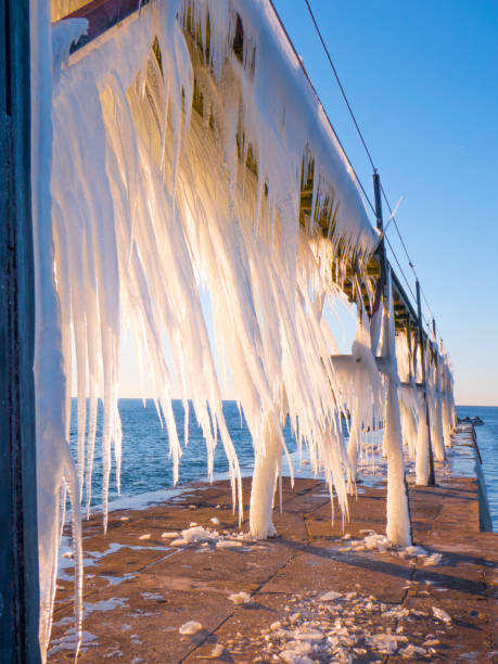 istock Sturgeon Bay Wisconsin’s North Pier catwalk adorned with huge icicles 937840412