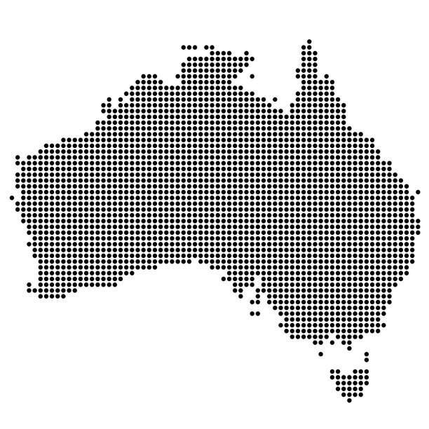 澳大利亞地圖由點 - 昆士蘭州 插圖 幅插畫檔、美工圖案、卡通及圖標