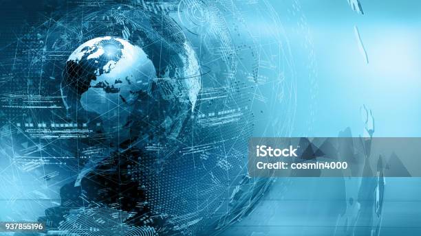 World Map Abstract Stock Photo - Download Image Now - Globe - Navigational Equipment, The Media, Global