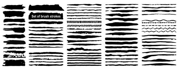 Vector large set of 80 grunge ink brush strokes. Black artistic paint, hand drawn. Dry Brush Stroke elements collection isolated on white background. Vector large set of 80 grunge ink brush strokes. Black artistic paint, hand drawn. Dry Brush Stroke elements collection isolated on white background. deutsche mark sign stock illustrations