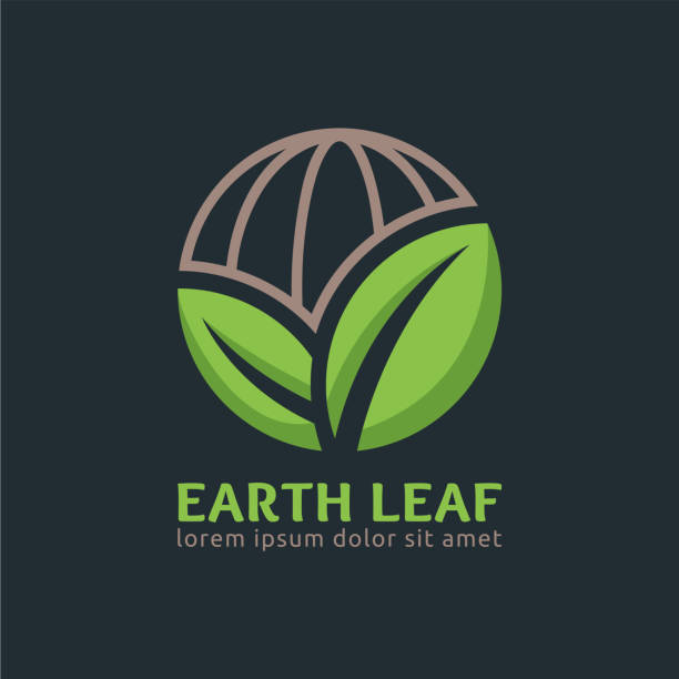 ilustrações de stock, clip art, desenhos animados e ícones de earth leaf design template, easy to customize. earth leaf - leaf logo