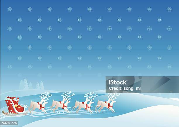 Santa Clauss Sledge Stock Illustration - Download Image Now - Agricultural Field, Animal Sleigh, Backgrounds