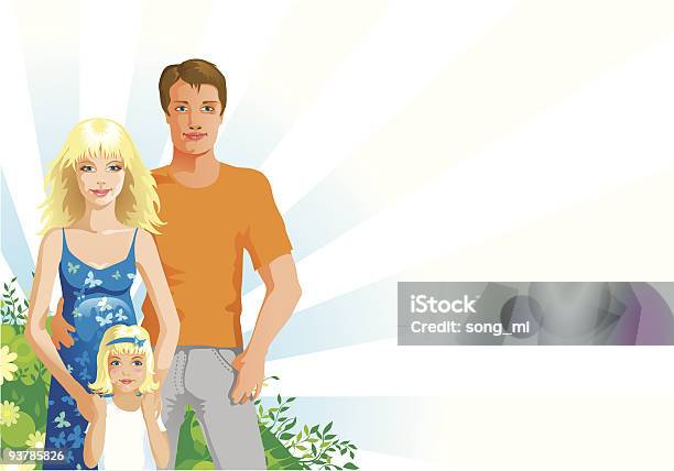 Felicità Della Famiglia - Immagini vettoriali stock e altre immagini di Accudire - Accudire, Addome umano, Adulto