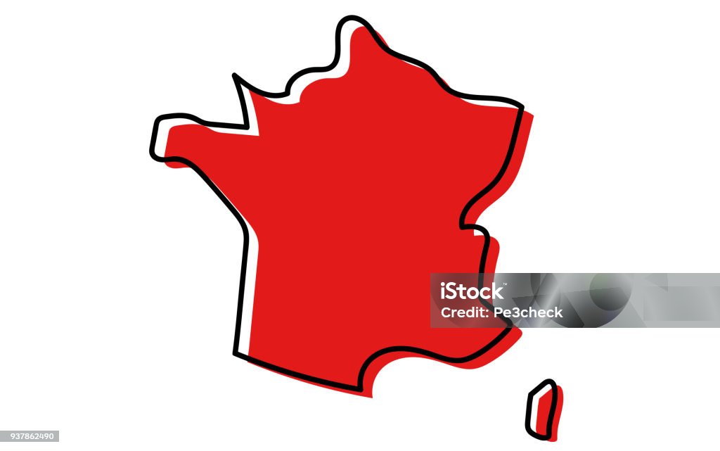 Mappa della Francia - arte vettoriale royalty-free di Francia