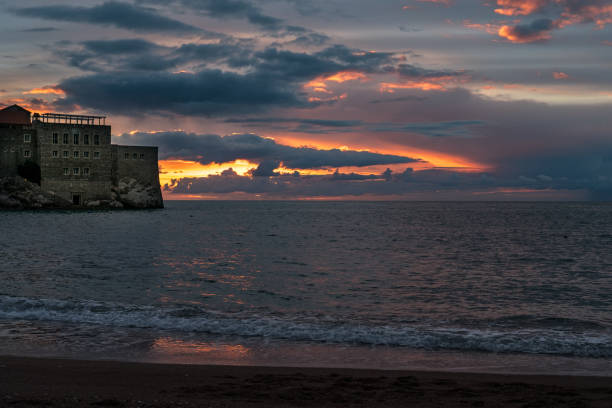 istock Montenegro, St. Stefan island at sunset 937868676
