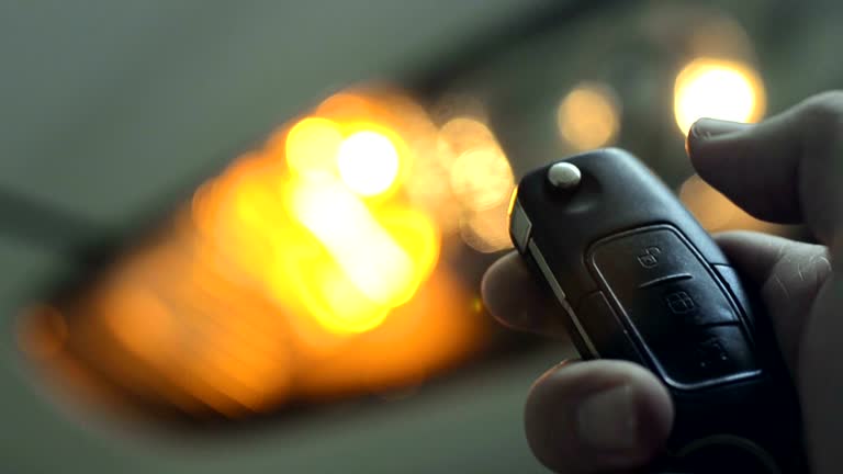 Locking and unlocking the car by the car's key remote control.