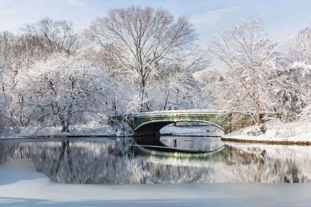 istock Lullwater Bridge Spring Snow Morning 937874102