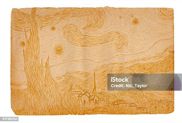 Starry Night Paper Xxl Stock Photo - Download Image Now - Vincent Van Gogh - Painter, Sketch, Backgrounds