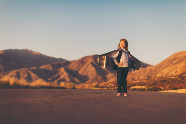 istock Young Business Girl with Jet Pack 937887518