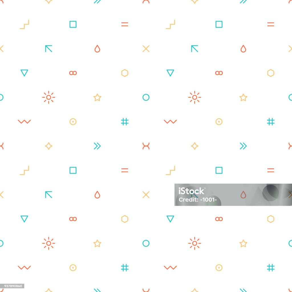 Flat Simple Pattern Seamless Pattern In Thin Flat Style Stock Illustration - Download Image ...