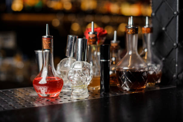 istock Bottles of spirits at the bar counter 937902176
