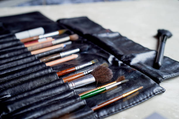 istock Brushes and pencils in a leather case.The artist's tools. Creativity and inspiration 937907042