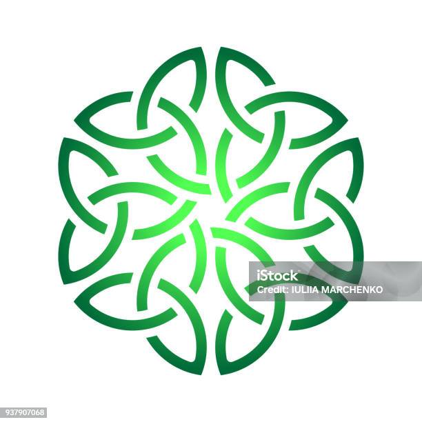 Celtic Shamrock Knot In Circle Symbol Of Ireland Stock Illustration - Download Image Now - Celtic Style, Symbol, Celtic Knot