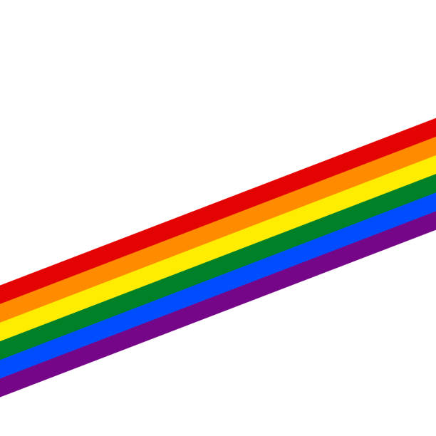 斜めリボン虹の旗 LGBT の運動 ベクターアートイラスト