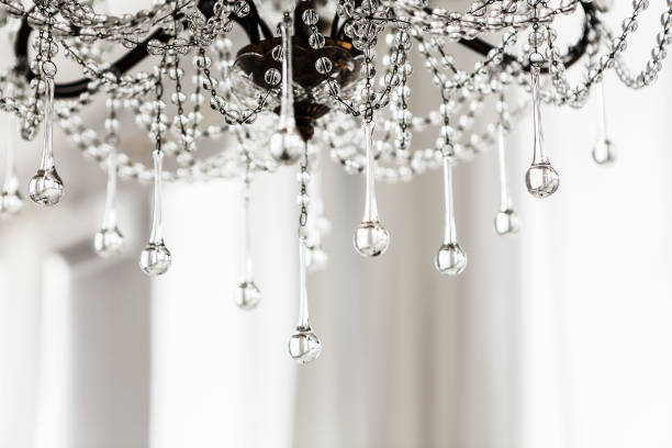 istock Crystal chandelier close up background 937917706