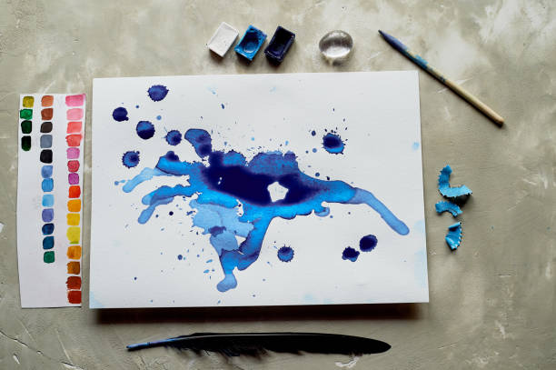 istock Blue ink blot art,the attributes for the artist 937921028