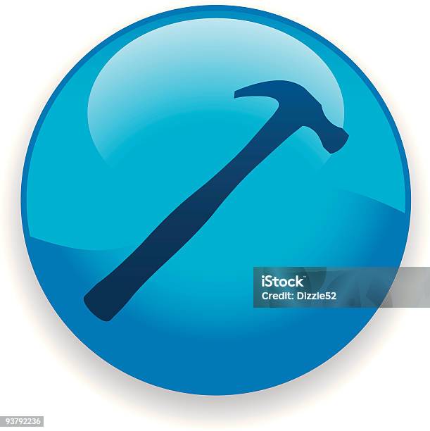 Symbol Mit Dem Hammer Stock Vektor Art und mehr Bilder von Ausrüstung und Geräte - Ausrüstung und Geräte, Blau, Design