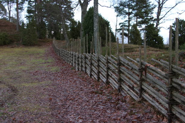 istock Swedish round pole fence 937943118