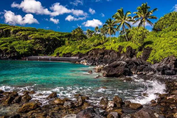 Waianapanapa State Park, Maui black sand beach